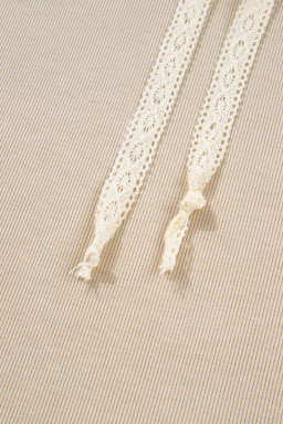 Jet Stream Drawstring Pullover Hoodie and High Waist Pants Corduroy Suit