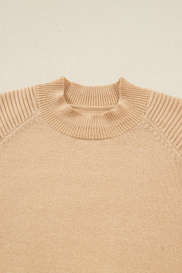 Smoke Gray Lantern Sleeve Sweater Pleated Knitted Mini Skirt Set