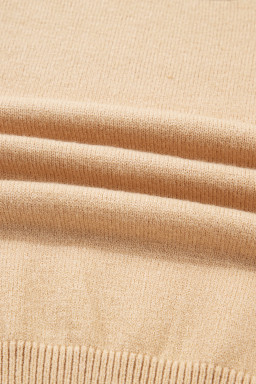 Smoke Gray Lantern Sleeve Sweater Pleated Knitted Mini Skirt Set