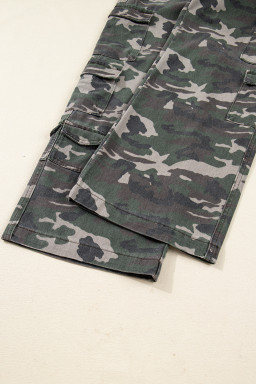 Green Camo Multi Pocket Cargo Wide Leg Jeans