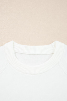 White MERRY Letter Pattern Christmas Raglan Sleeve Sweater