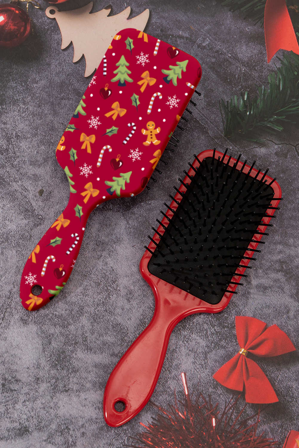 Racing Red Christmas Themed Air Cushion Comb