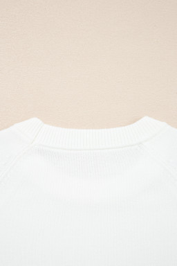 White MERRY Letter Pattern Christmas Raglan Sleeve Sweater