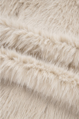 Jet Stream Solid Long Sleeve Thick Fuax Fur Coat