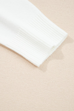 White MERRY Letter Pattern Christmas Raglan Sleeve Sweater