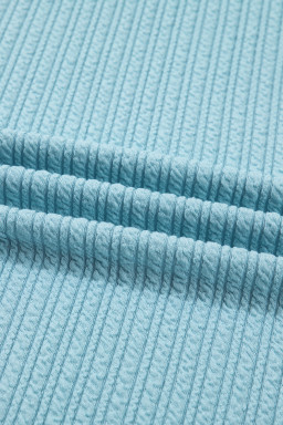 Light Blue Textured Drop Shoulder Plus Size Knit Top