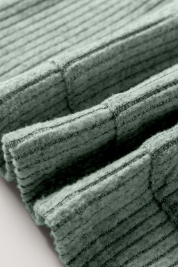 Clearly Aqua Ribbed Texture Drop Shoulder Henley Knit Top