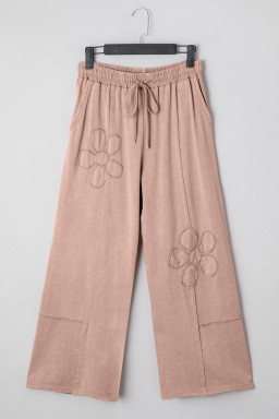 Buckskin Flower Patch Mineral Washed Cropped Wide Leg Pants