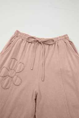 Buckskin Flower Patch Mineral Washed Cropped Wide Leg Pants