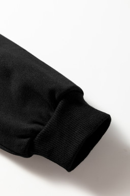 Black Preppy Striped Sleeve Loose Mini Dress