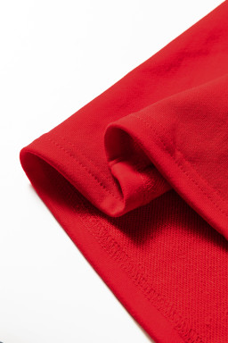 Fiery Red Preppy Striped Sleeve Loose Mini Dress