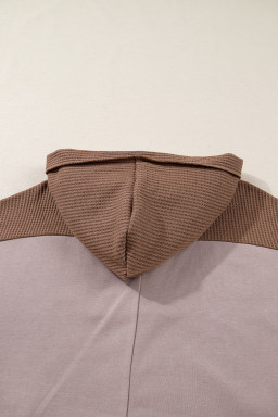 Goat Waffle Patchwork Exposed Seam Oversized Hoodie