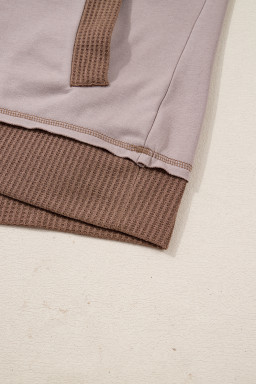 Goat Waffle Patchwork Exposed Seam Oversized Hoodie