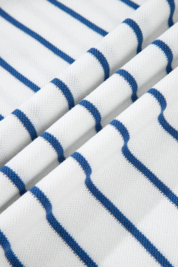 Sail Blue Striped Long Sleeve Pullover and Wide Leg Pants Set