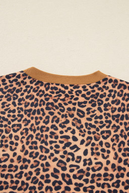 Khaki Allover Leopard Pullover and Pants Outfit