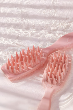 Light Pink Solid Color Scalp Massage Hair Brush
