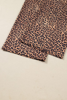 Khaki Allover Leopard Pullover and Pants Outfit