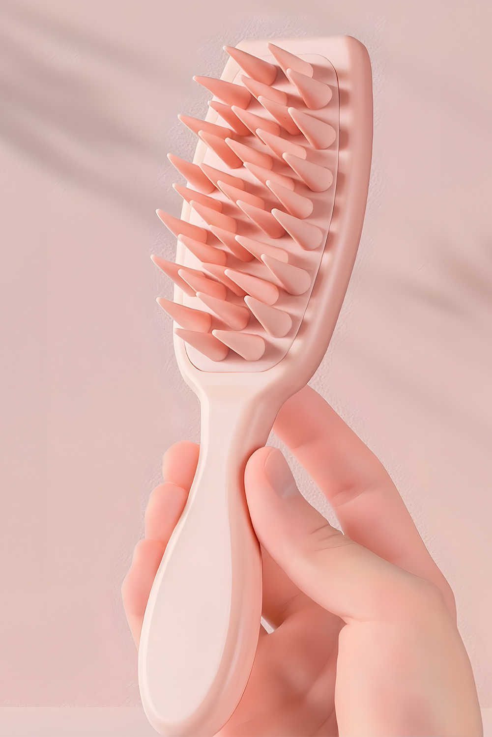 Light Pink Solid Color Scalp Massage Hair Brush