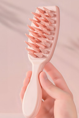 Light Pink Solid Color Scalp Massage Hair Brush