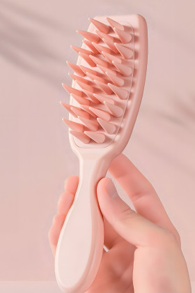 Light Pink Solid Color Scalp Massage Hair Brush