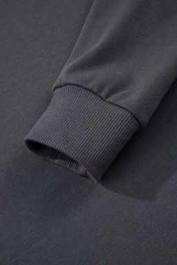 Dark Grey Preppy Striped Sleeve Loose Sweatshirt