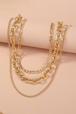Gold 3pcs Chunky Chain Necklace Set