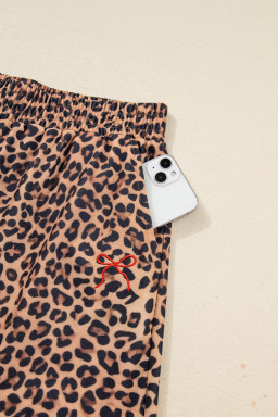 Khaki Allover Leopard Pullover and Pants Outfit