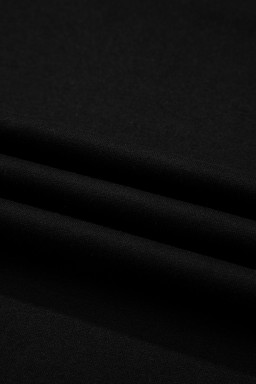 Black Varsity Striped Sleeve Drop Shoulder Sweatshirt and Shorts Set