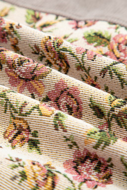 Medium Grey Corduroy Floral Patchwork Vintage Jacket