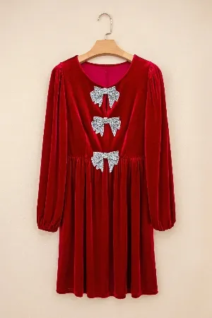 Fiery Red Velvet Mini Dress