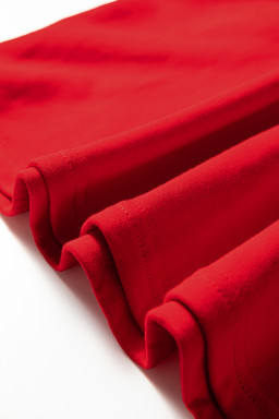 Fiery Red Preppy Striped Sleeve Loose Mini Dress