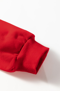 Fiery Red Preppy Striped Sleeve Loose Mini Dress