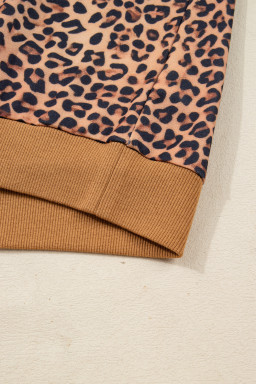 Khaki Allover Leopard Pullover and Pants Outfit