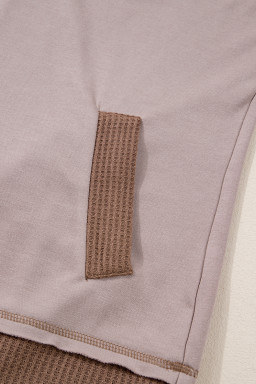 Goat Waffle Patchwork Exposed Seam Oversized Hoodie