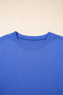 Sky Blue Preppy Striped Sleeve Loose Mini Dress