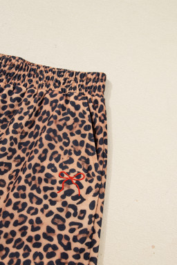 Khaki Allover Leopard Pullover and Pants Outfit