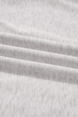 Light Grey Polo Collar V Neck Pullover and Drawstring Sweatpants Set