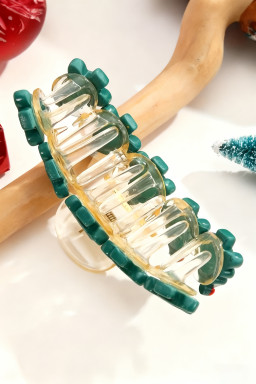 Dark Green Christmas Tree Hair Claw Clip