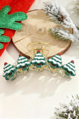Dark Green Christmas Tree Hair Claw Clip