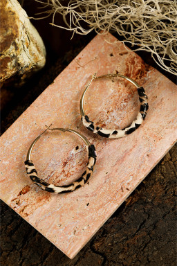 Gold Leopard Large Hoop Earrings