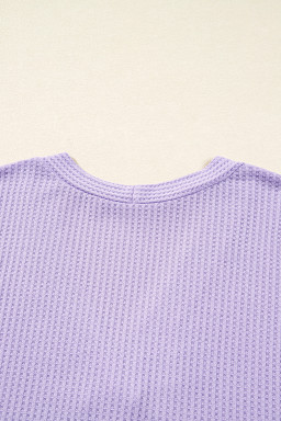 Orchid Petal Plus Size Waffle Knit Button Front Cardigan