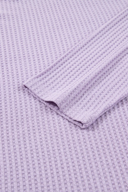 Orchid Petal Plus Size Waffle Knit Button Front Cardigan