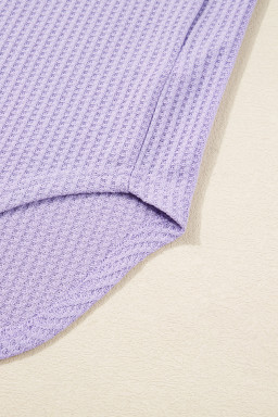 Orchid Petal Plus Size Waffle Knit Button Front Cardigan