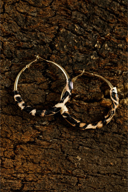 Gold Leopard Large Hoop Earrings