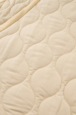 Pale Khaki Quilted Padded Casual Winter Jacket Vest with Fleece Lining