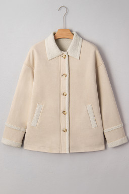 Parchment Suede Sherpa Lined Western Loose Jacket