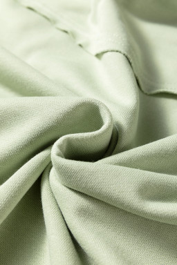 Laurel Green Floral Plaid Mixed Sleeve Raw Edge Relaxed French Terry Top