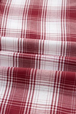 Red Retro Plaid Long Sleeve Shirt Drawstring Shorts 2pcs Lounge Set