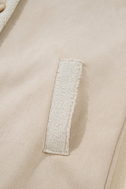 Parchment Suede Sherpa Lined Western Loose Jacket