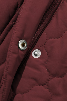 Wild Ginger  Flower Shape Quilted Snap Button Zip Up Winter Vest